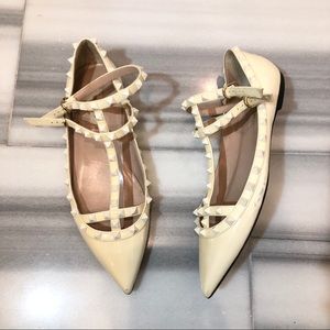 Valentino rockstud patent leather flats